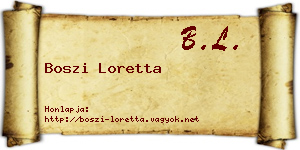 Boszi Loretta névjegykártya